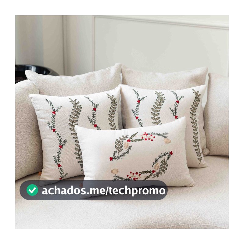 Kit Almofadas Natalinas Bordadas Ramos
