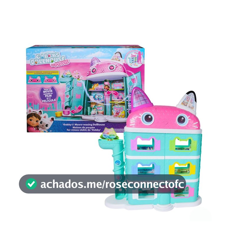 Playset Gabbys Dollhouse -  Casa da Gabby com Acessórios - Edição Clássica, Filme e Meow-Mazing - Sunny