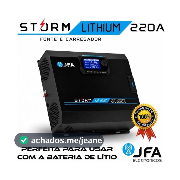 Fonte E Carregador Automotiva Jfa 220a Storm Lithium Bivolt Modelo 2026