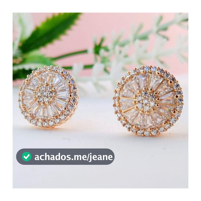 Brinco Redondo  Zircônia Cravejado Banhado a Ouro 18k