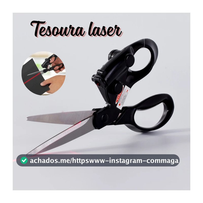 Tesoura para Cortes Precisos com Laser marcador de Trajeto Papelaria Costura e Patchwork
