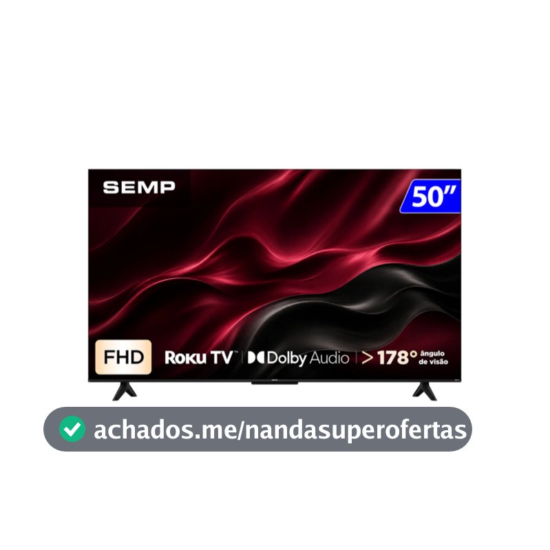 Smart TV Semp 50" LED Full HD Roku TV - 50S42R