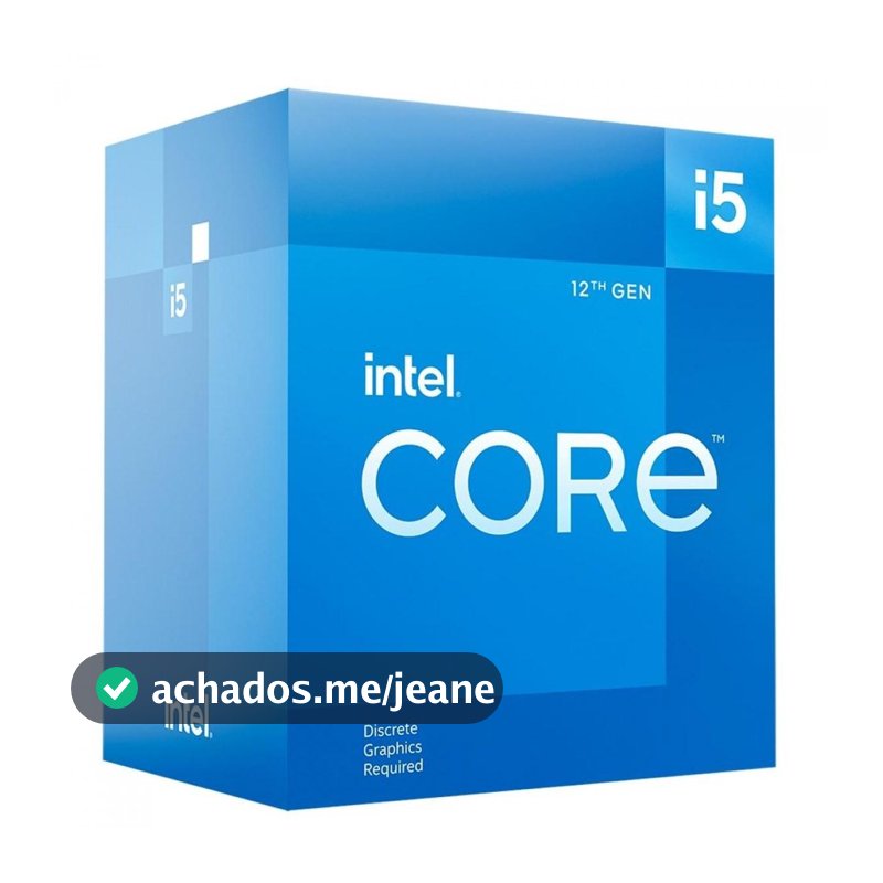 Processador Intel Core i5 12400F, 2.5GHz (4.4GHz Turbo) 6-C 12-T, LGA1700, Com Cooler, BX8071512400F