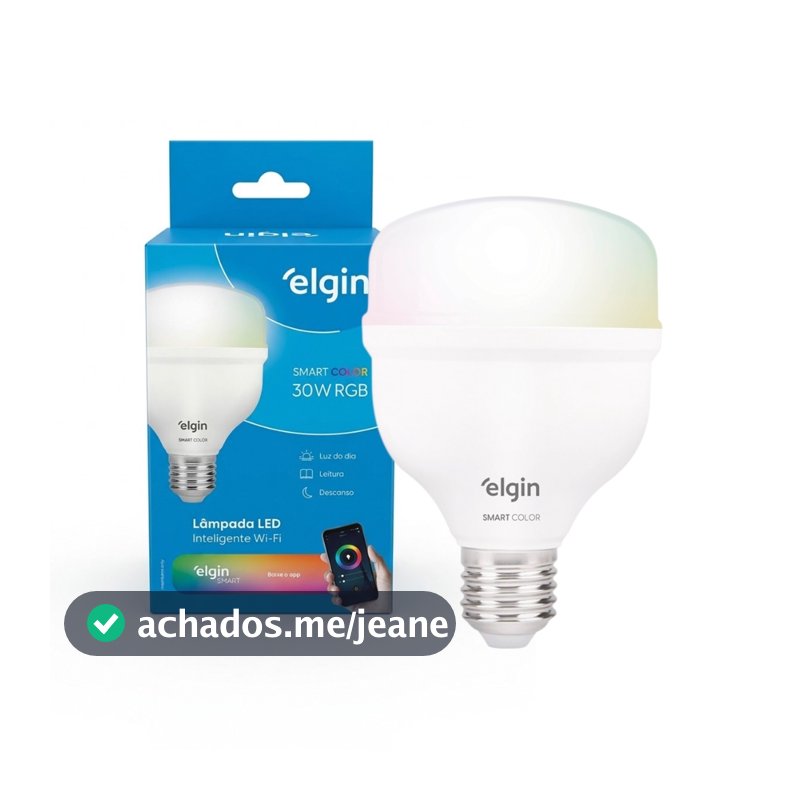 Lâmpada Inteligente Elgin Super Potência 30W Smart Color Wi-fi Compatível Alexa e Google Home