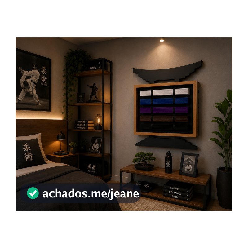 Porta Faixas Jiu-jitsu Artes Marciais Caixa C/ Acrílico 1267