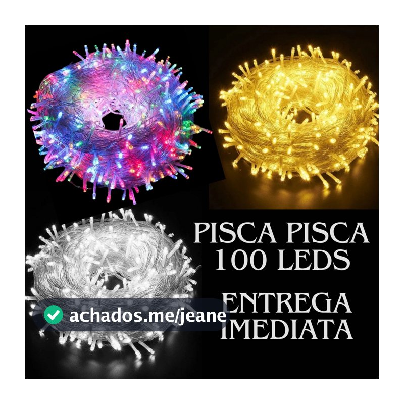 Pisca Pisca Luzes de Natal Decoração Natalina 10 metros 110V Branco Colorido Amarelo