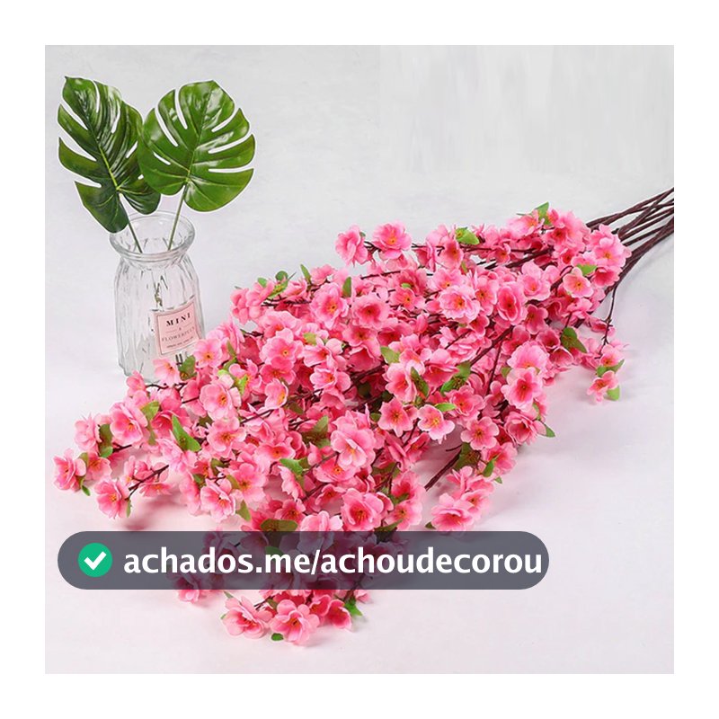 10 a 40 Flores Artificiais Ramo Cerejeira Pêssego Galho Grande 120cm Decoração Festa Casamento- A-63