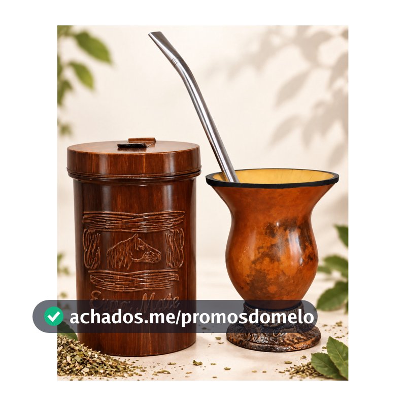 Kit Cuia De Chimarrão Porongo + Bomba Inox 23cm + Porta Erva Natural