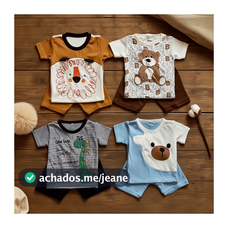 Kit Conjuntos Menino Roupa de Bebê Masculino Verão Camisas Sortidos Enxoval De Bebê Masculino