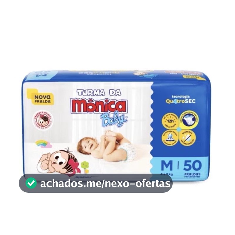 Fralda Turma Da Mônica Mega Original Confortável Alta Absorção 1 ou  2 Unidades Escolha O Tamanho