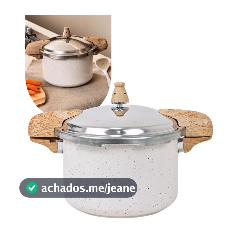 Panela de Pressão Brinox 5,4L Pressure Ceramic Life Indução Cor Vanilla