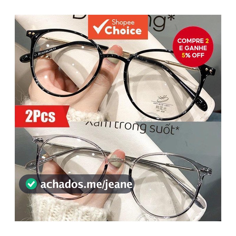 2 Unidades De Óculos De Bloqueio De Luz Azul Com Lente Marrom UV400 Para Moda Feminina