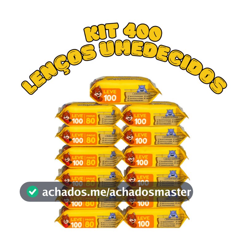 Kit 400 Toalhas Umedecidas Chameguinho Baby Lenço Umedecido Infantil Higiene Bebê Menina Menino