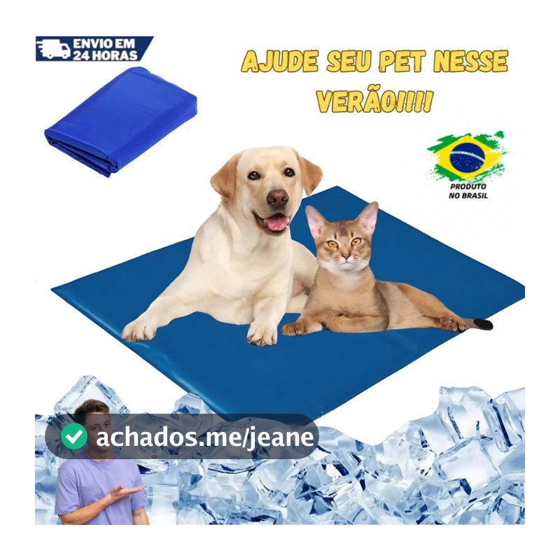 Tapete Gelado Refrescante Para Pet Cachorro Gato Grande 3040/4050/5065 Durável