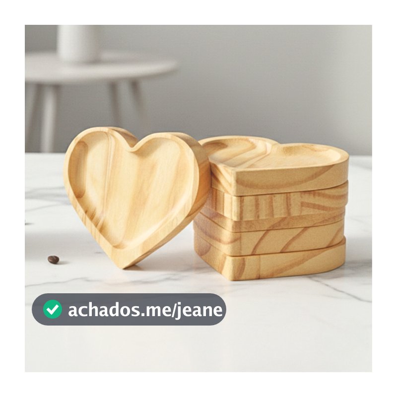 Kit 35 Pires Coração Mesa Posta Café Cozinha Madeira Pinus