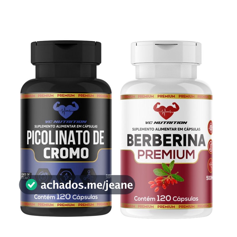 Berberina 500mg + Picolinato de Cromo 500mg | 240 cps