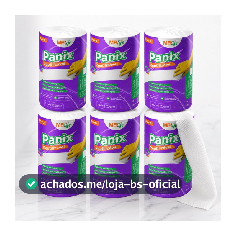 Kit 6 Rolos Pano Multiuso Panix 58 Toalhas Cada Reutilizável 348 Toalhas Total Manicure Estética