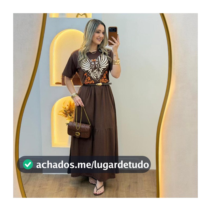 Vestido Longo Feminino Algodão Estampado Casual Elegante Tamanho Único 38 ao 46