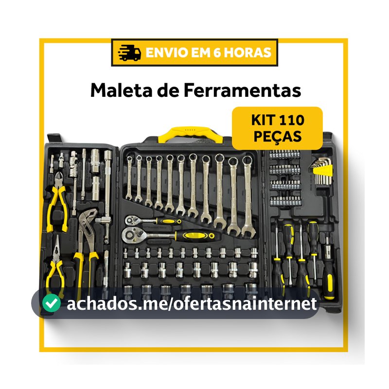 Kit Com 110 Peças De Ferramentas Aço Cromo Vánadio Alicate Bits Chave Qualidade Profissional Maleta