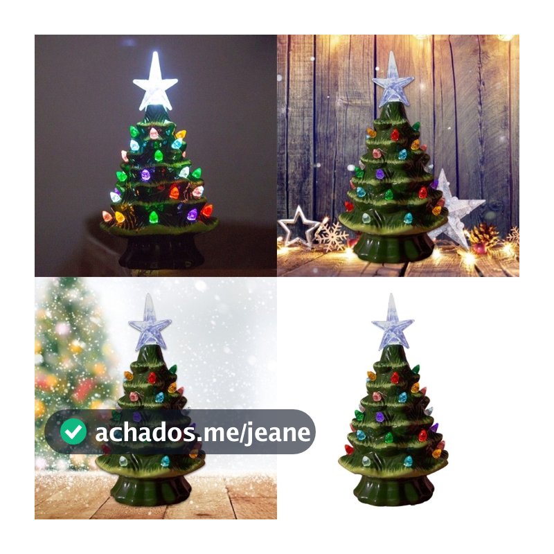ONE Criativo Cerâmica Árvore De Natal Estatueta Ornamento Brilhante Pintado À Mão Mesa Luz Noturna Decoração De Casa Acc