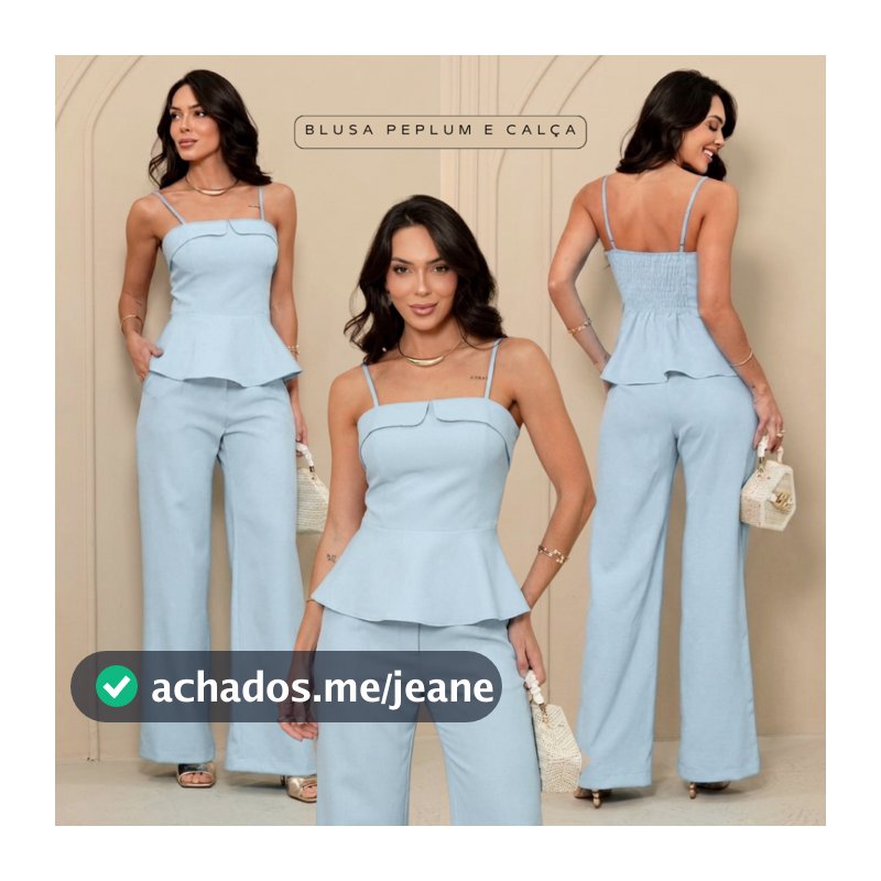 Conjunto Cropped e Calça Alfaiataria Premium Tamanho P M G Conjuntos Femininos