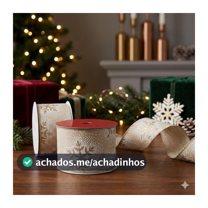 Fita Rústica Para Presentes e Decoração Natal 6,3cm