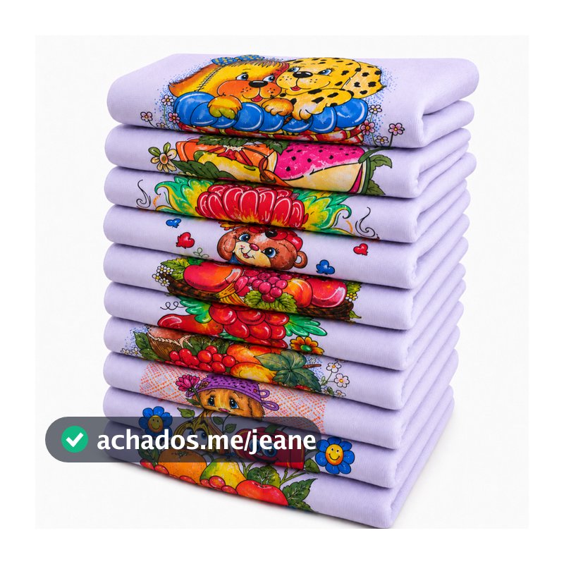 Kit 10 Pano De Prato Gigante 45x85 De Cozinha Estampado Algodão