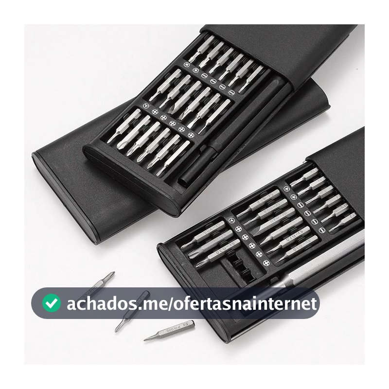 Kit Jogo Ferramenta Chave Magnética Precisão 24 Peças Pequenos Reparos Celular PC Notebook Óculos
