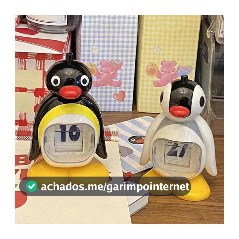 Pinguim Calendário Animal Boneca Retro Pressionando Perpétuo Decoração Bonito Para Amigos Aniversário Quarto Sala De Est
