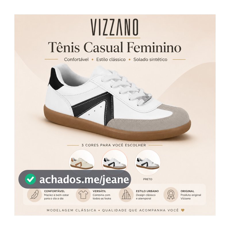 Sapato Feminino Vizzano Casual Modelagem Clássica Solado Sintético Original