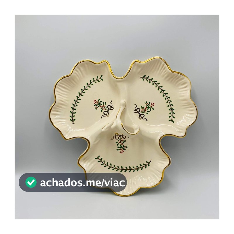 Petisqueira Decorativa de Natal Renaissance 29,2x24,6cm- Luiz Salvador