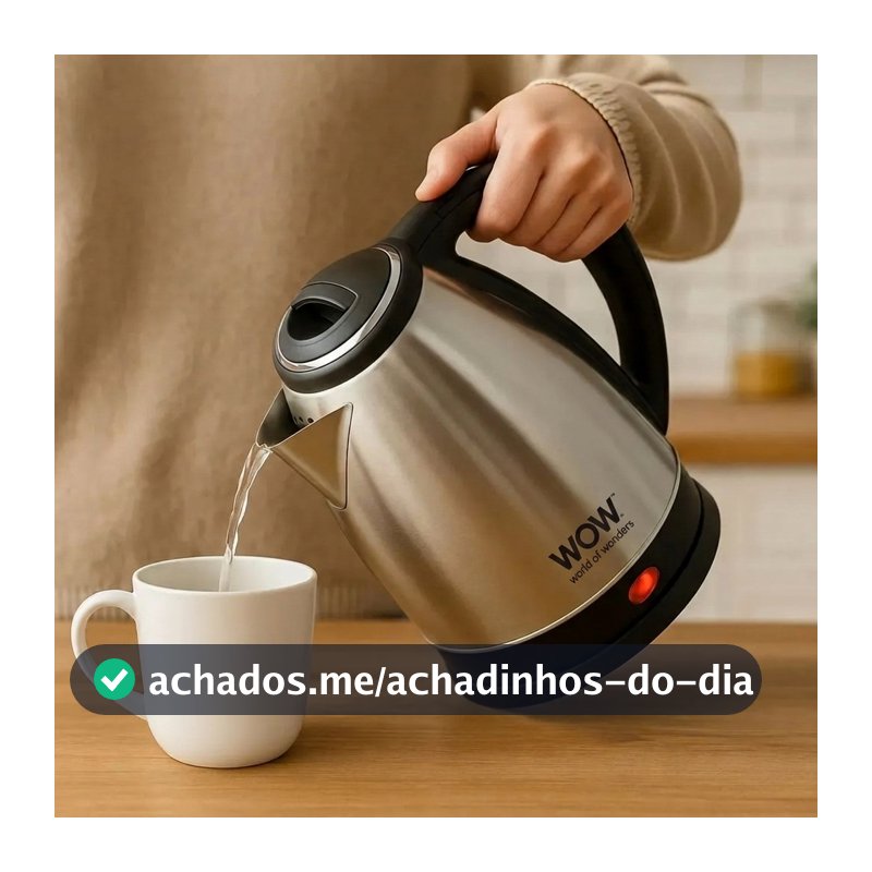 Chaleira Elétrica Jarra 1.8L Café Chá Inox 220v
