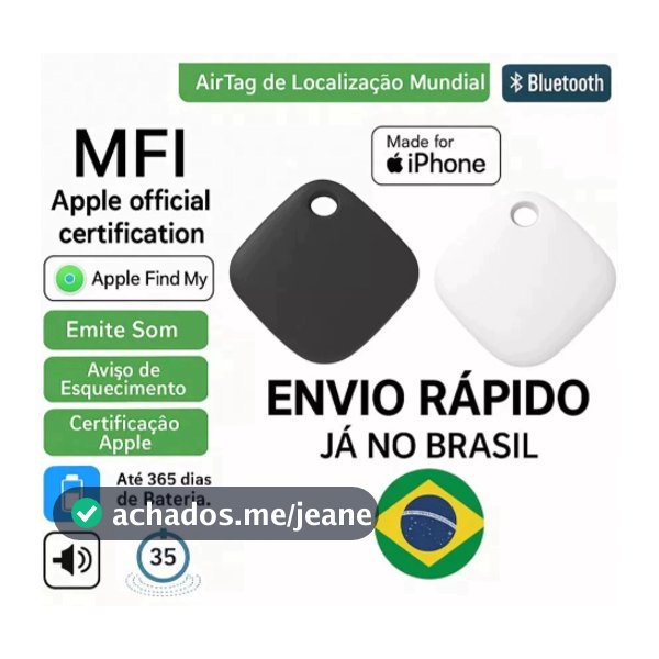 Smart Air Tag Rastreador Bluetooth para iPhone | Localizador App iOS Objetos Perdidos/Pet