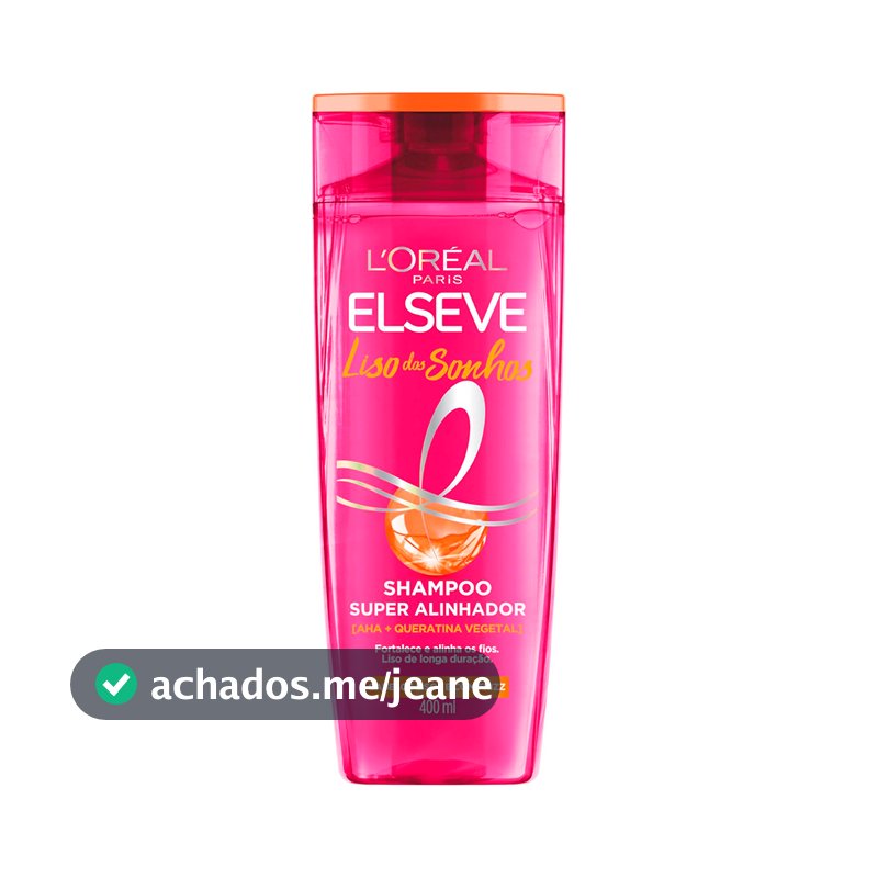 Shampoo com Queratina Vegetal e AHA, Alinhamento Capilar, Controle do Frizz, Elseve Liso dos Sonhos L'Oréal Paris, 400ml