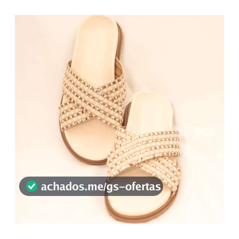 Sandália Birken Feminina Papete Brilho Strass Tendência Original MZ