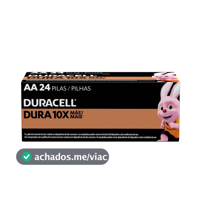 Pilha Alcalina AA Pequena Duracell Com 24 Unidades
