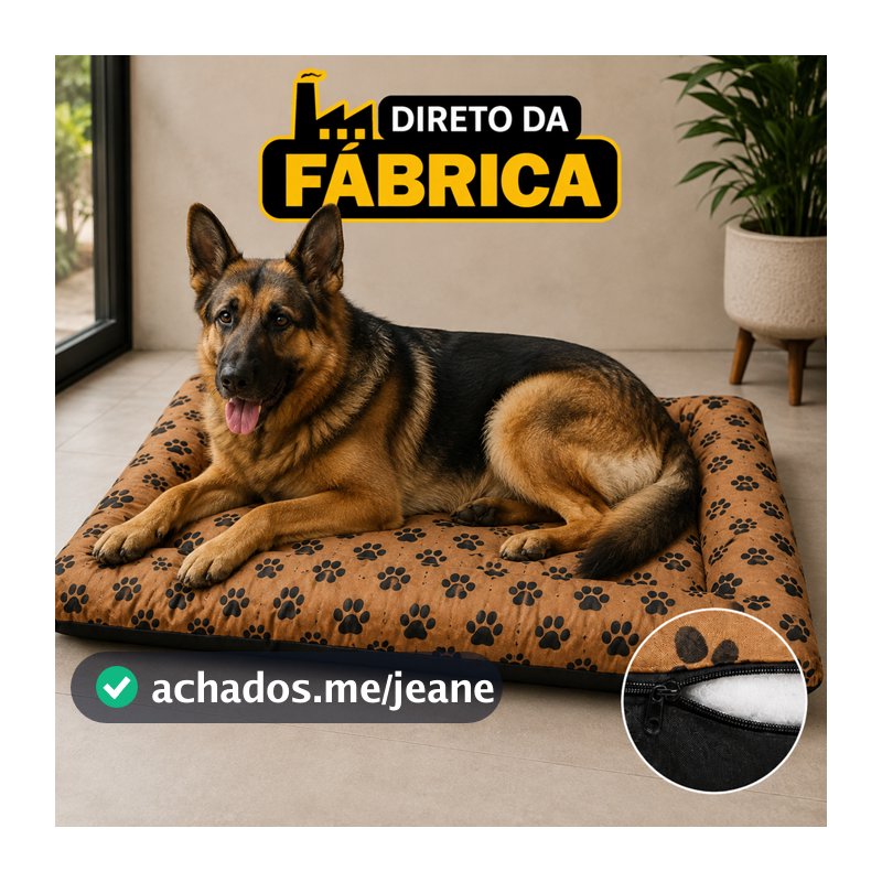 Cama para Cachorro e Gato Colchonete Pet com Bordas Zíper Lavável P M G GG
