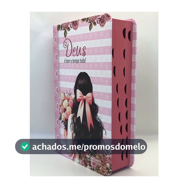 Bíblia Sagrada Tamanho Médio 12,5x19 cm Com Harpa palavras de Jesus em vermelho Deus é bom o tempo todo