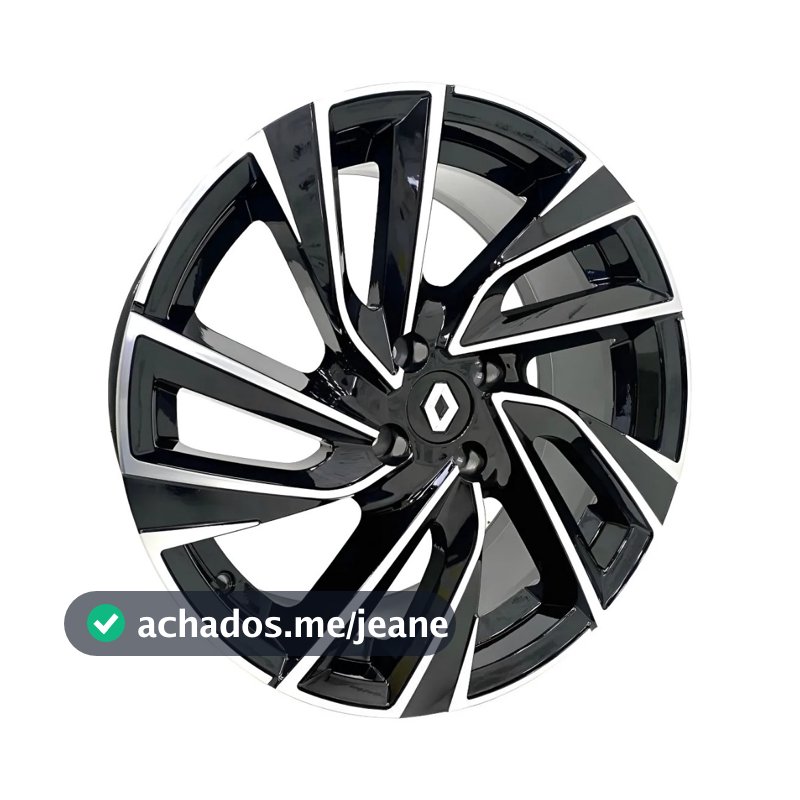 Kit 4 Rodas Aro 17X7,0 4x100 Renault Logan Sandero Preta Diamantada Krmai K72