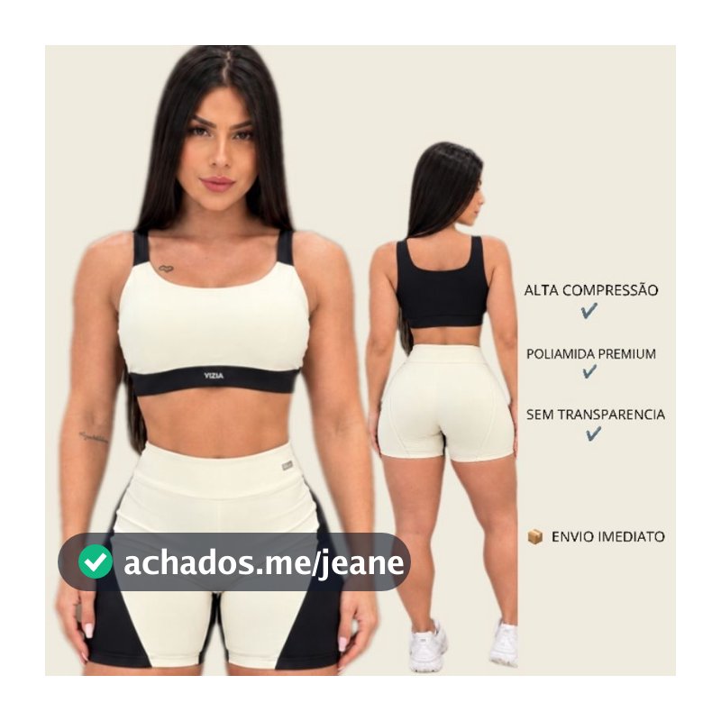 Conjunto Fitness bicolor para academia de alta compressao treino feminino ioga para corrida modelador