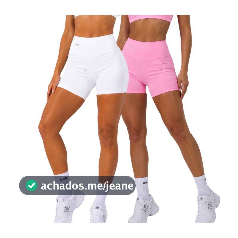 kit 2 Shorts zero transparência FITNEES forrados com cós alto e proteçao Uv