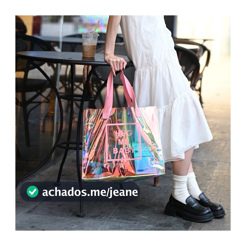 Bolsa de Praia Grande 45x35cm Carnaval Sacola plástica Grande  Luxo   em PVC Sacolas transparentes para acessórios