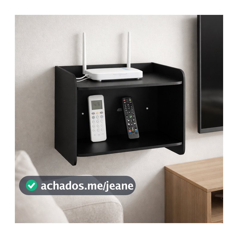 Suporte de Parede para Roteador Wi-Fi e Controles MDF Organizador Decorativo