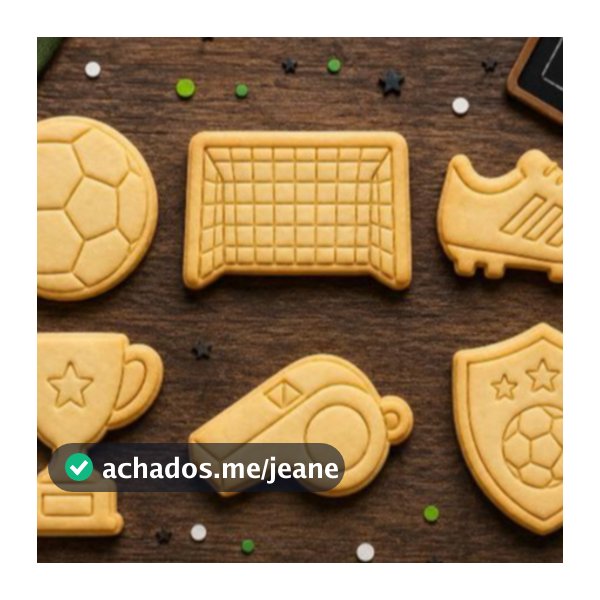 Kit com 6 Cortadores Fut e marcadores de Biscoito Futebol 3D Kit com 6 Modelos – Copa do Mundo 2026