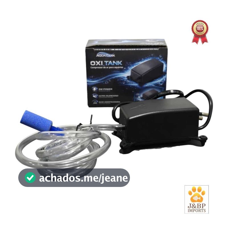 Oxigenador Para Aquário Compressor De Ar  Ultra Silencioso C/ Mangueira e Pedra Porosa Baixo consumo