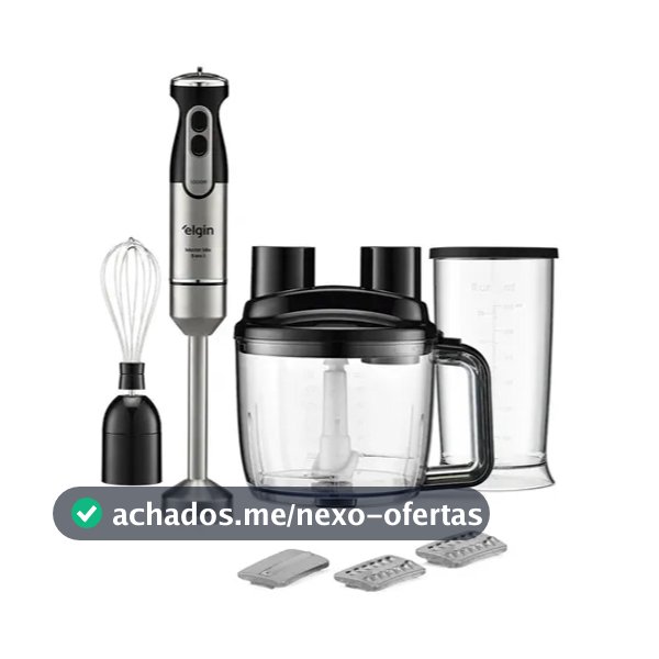 Mixer 5 em 1 Inox 1000W Elgin Processador Fatiador Ralador Triturador Alta Potência