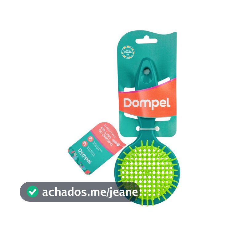 Escova de Cabelo Profissional FAVO REDONDA para Cachos e Definidora Cor Verde Escu - Dompel