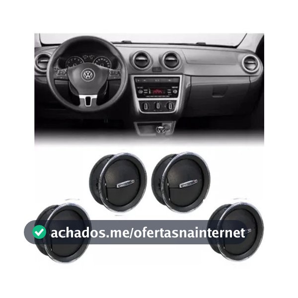 Kit 4 Difusores de Saida de Ar Gol Voyage G4 G5 G6 Botão Aro Cromado(Ap1282x4)
