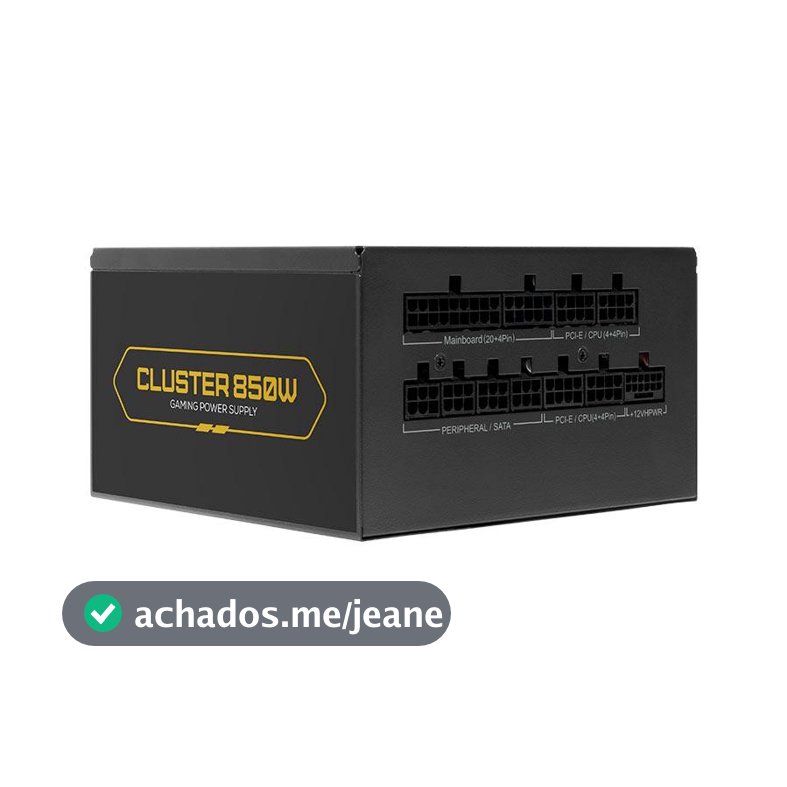 Fonte Pichau Cluster, 850W, PCIe 5.0, Full Modular, 80 Plus Gold, Preto, PG-CL850-BK01