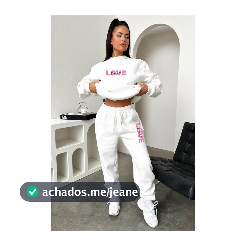 Conjunto Moletom de frio Feminino Love Youserlf 2 peças Lançamento